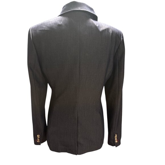 Tommy Hilfiger Womens Dark Gray Blazer With Embroidered Chest Pocket & Button Cu - Picture 3 of 15